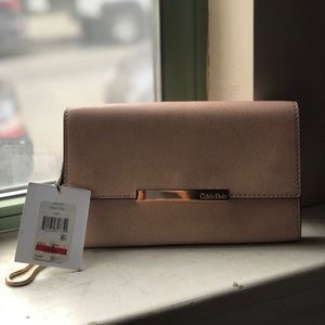 WT Calvin Klein light pink crossbody purse